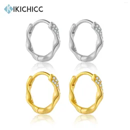 Hoop Earrings KIKICHICC 925 Sterling Silver 9mm Pave CZ Hoops Huggies Crystal Clips Pendientes Piercing Rock Punk 2024 Wedding Fine Jewellery