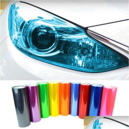 Car Stickers Styling Newest 13 Colors 12X40 30Cmx100Cm Light Headlight Taillight Tint Waterproof Vinyl Film Sticker Drop Delivery Auto Otk0K