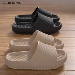 Slippers Slippers 2024 Summer Sports Shoes Womens Tick Boom Platform Slide Soft Eva ollow Unisex Sandals Casual Beach H240327