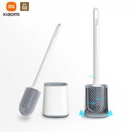 Holders Xiaomi Youpin Wall Mounted Toilet Brush High Quality Silicone Toilet Cleaning Tools Wash The Toilet Brush Bathroom Accessories