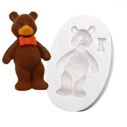 Baking Moulds Bear Bowknot Silicone Cake Mould Sugarcraft Chocolate Cupcake Mould Resin Tools Fondant Decorating