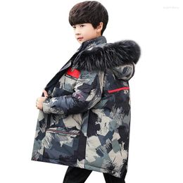 Down Coat JXYSY Childrens Winter Cotton Jacket For Boys Overalls Girls Warm Reflective Snowsuit Parka 4-9 Yrs