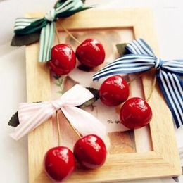Hair Accessories Fashion Cute Red Cherry Bow Retro Vintage Band Clothing Clip Hairbows Gifts
