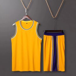 Sublimation Blank Basketball Jersey Set for Men Kids Personalised Custom Male Boys Quick Dry Training Uniform Kit 240325