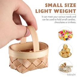 Storage Baskets 1Pc Mini Handmade Woven Baskets er Chip Baskets Easter Candy Gifts Crafts Baskets Ornaments Picnic Party Favours Supplies