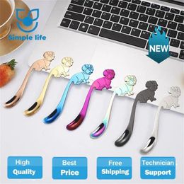 Spoons 1PCS Cute Dog Shape Long Handle Tableware Mirror Polishing For Home Kitchen Office Bar Party Gadget Dessert Snack Scoop