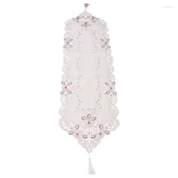 Table Skirt Runner Embroidered Floral Cloth Pattern: 2 Flower Size:40X150cm