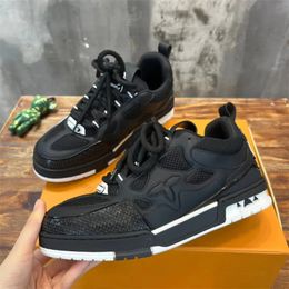 Skate Shoes Men Designer Running Shoe Chunky Platform Defender Shoe Fashion Embossed Rubber Genuine Leather Sneakers shoes Tenis Casual Shoe n1