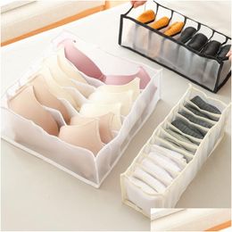 Clothing Wardrobe Storage Underwear Box Foldable Bags Fabric Bra Socks Panty Organise Der Type Separation Arrange Boxes Drop Delivery Otuvn