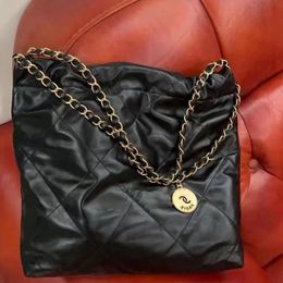 24s New Hot Luxury Trash Bag Ladies Classic Black Handbag Trendy Large Capacity Bucket Bag size 32*38 CM