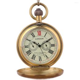Pocket Watches Luxury Style Arrival Vintage Copper Train London Design Hand Winding Mechanical Watch Mens Nice Gift