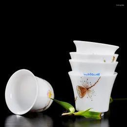 Cups Saucers Jingdezhen Ceramic Office Teacup Porcelain Hand Painted Pastel Master Cup Celadon Small Water Mug Drinkware Tea Set
