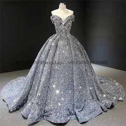 Urban Sexy Dresses Gray Party Night Evening Luxury Women Sequined Robe De Soiree Off Shoulder Vintage Long Prom Dress yq240327