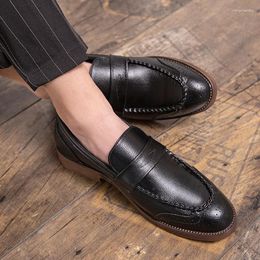 Casual Shoes Outdoor Fashion Men Genuine Leather Loafers Slip On For Italian Tassel Brand Wedding Flats