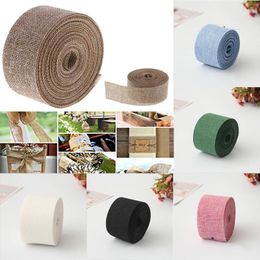 Party Decoration 10 Metres Burlap Wrapping Ribbon Roll Garland Hessian Material Rustic Wedding Decor Christmas Birthday