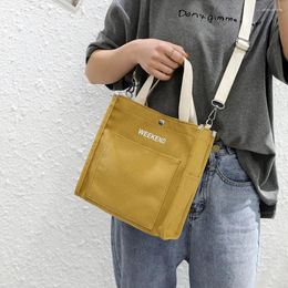 Shoulder Bags Small Canvas Messenger Women Korea Style Letter Print Casual Tote Handbag Student Crossbody Bag For Book Laptop