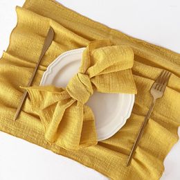 Table Napkin 6PCS Cotton Cloth Napkins Gauze 30x30cm Fabric For Wedding Decor Everyday Use Dinner Tea Towel Village Christmas