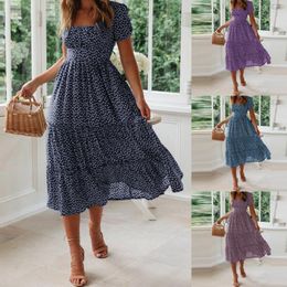 Casual Dresses Women's Summer Dress Flare Sleeve Floral Print Flowy Midi