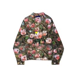 Casual Designer Jacket floral printed Mens Designer Jacket Spring New Long Sleeve Lapel Neck Jeans Jackets Denim Men Coat Denim Jacket Size M-XXL FZ2403271