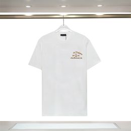 Мужская футболка дизайнерские топы с буквенным принтом негабаритная толстовка с короткими рукавами футболки пуловер из хлопка летняя одежда A14