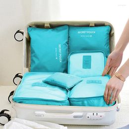Storage Bags 6pcs Travel Suitcase Organiser Bag Packing Cubes For Shoes Clothes Luggage Makeup Pouch