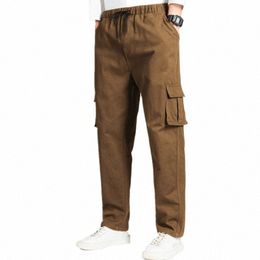 2023 nuovi uomini primavera e autunno tuta dritta pantaloni cargo pantaloni da jogging multi tasca pantaloni larghi casual o6Ei #