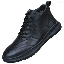 Casual Shoes 2024 Spring Autumn Men Massage Hard-Wearing Waterproof Soft Bottom Vintage Simple All-match Fashion Leather