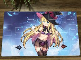 Pads YuGiOh Ghostrick Witch TCG CCG Mat Trading Card Game Mat Playmat Table Desk Playing Mat Mouse Pad 60x35cm Free Bag
