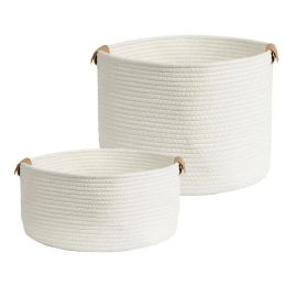 Baskets Cotton Rope Storage Basket Organisers For Blankets Clothes Nursery Living Room Bathroom Home Decor Accesssories And Sundries