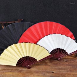 Decorative Figurines 8inch Silk Cloth Blank Chinese Folding Fan Wooden Fans Coloured Calligraphy Painting Home Decor Crafts Wedding