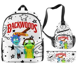 3pcs Backpack Fashion Waterproof Anti-odor Cookie+back woods bag packs fabric smell proof Shoulder Bags7625556