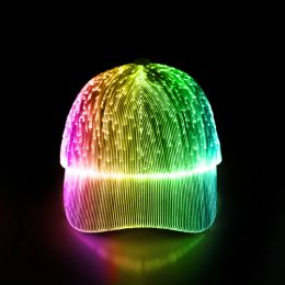 Hats Glowing Hats Glowinthedark Led Glowinthedark Hats Trend Online Celebrity New Cute Colorful Starry Baseball Caps
