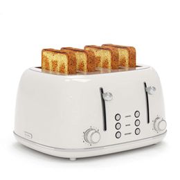 4 Toasters, Stainless Steel 6 Different Bread Cover Settings, 1.5-inch Wide Slot Toaster with Cancel/thaw/reheat Function, Dual Independent Control Panels,