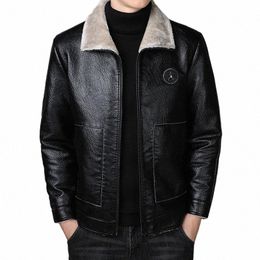 men's Autumn and Winter New Oversized Plus Veet Thick Leather Jacket Youth Fi PU Leather Jacket Coat Size Clothes 2023 01qu#