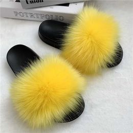 Slippers Artificial fur slider womens soft ome fluffy sandals casual flip winter warm flat Soes Plus size 36-45 H240326B9CZ