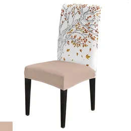 Chair Covers Yellow Leaves Tree Falling In Autumn Cover Dining Spandex Stretch Seat Home Office Decoration Desk Case Set