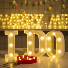 Alphabet LED Night Lights Luminous Number Letter Lamp 16cm Letter Light for Home Wedding Birthday Christmas Party Decoration