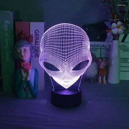 Night Lights -eyed Alien Shape 3D Light Child Cool Present For Bedroom Decor Cute Birthday Colour Gift LED Table Lamp Baby Nightlight
