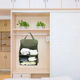 Storage Bags Clothes Hanging Bag For Closet Foldable Multilayer Large Capacity Sundries Packing Shelf With Side Pockets