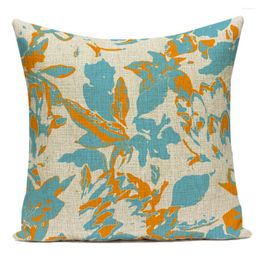 Pillow Sofa Floral Colorful 45x45 Home Decor Upholstery Flower Decorative Pillows Pillowcase Cover Artistic Textile 2024 E2166