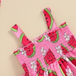 Clothing Sets Born Girl Outfit Watermelon Print Sleeveless Romper Dress With Hat Summer Clothes