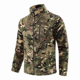 2024 New Men's Military Jacket Soft Fleece Tactical Hiking Jackets Zipper Men Camo Jacket Tactic Coat Airsoft Hunting Clothes 28tN#