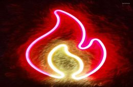 Night Lights Fire Flame Neon Sign Light LED Hanging Wall Lamp For Bedroom Kids Room Bar Party Decor Birthday Christmas Gift5412971