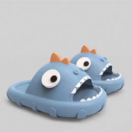 Summer shark slippers for men and women cartoon home bathroom non slip platform soled outdoor sandals F31J#