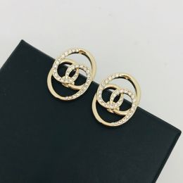 New Designer earrings Diamonds letter Stud Earrings for women Earring ear rings Luxury brand jewelry gift