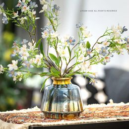 Vases Mini Simple Stained Glass Vase HomeDecoration Ornament Bottle Nordic Hvdroponic Flower Arrangement