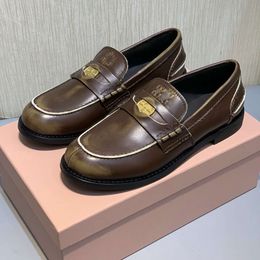 Dongguan High End Good Goods Upgraded Edition Genuine Leather Used Gold Coin Lefu Fashionable Mary Jane Shoes