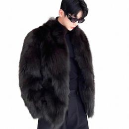 jackets for Men Fur Imitati Leather Jacket Thickened Fox Mink Coat Winter Jacket Men Fur One Piece Coat Coat Men Winter 00Ku#