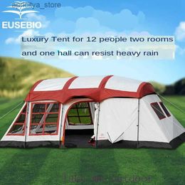 Tents and Shelters Anti Rain Family Party Base Moving House Hiking Relief Beach Camping Tent Outdoor Camping Tent 2 Bedrooms 1 Hall 6-12 People24327