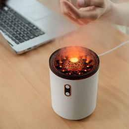 Volcanic Flame Aroma Essential Oil Diffuser USB Portable Jellyfish Air Humidifier Night Light Lamp Fragrance Humidifier 240321